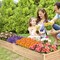Costway Wooden Raised Garden Bed Outdoor Wood Planter Box for Vegetables Flowers Fruit